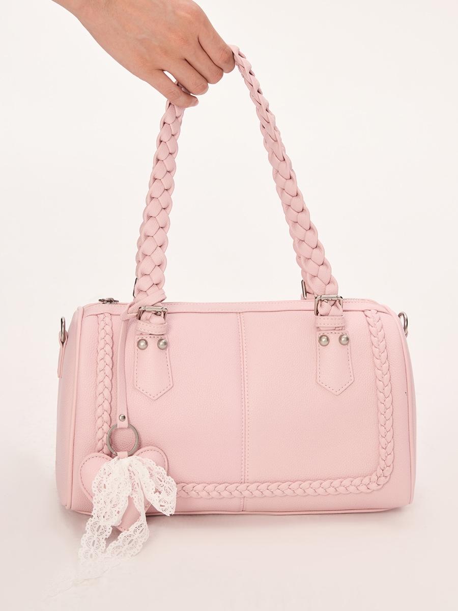 Weekendhub Pink Braid Bowling Bag