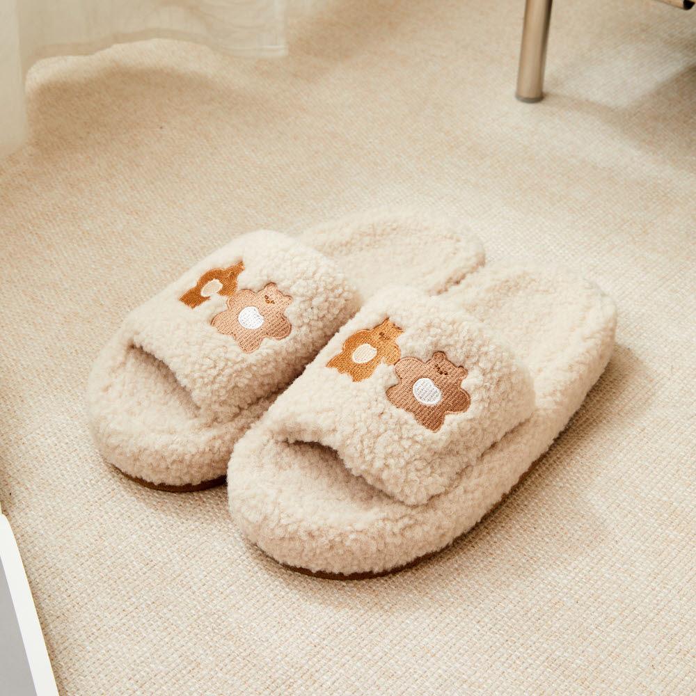 BT 포레스트카페 버터샵곰 메모리폼 슬리퍼 FREE 브라운