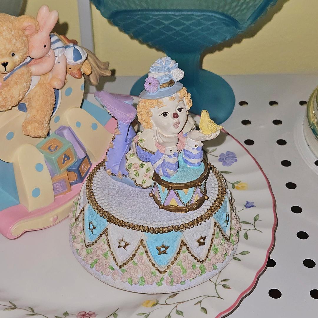 일본 핸드메이드 웨딩 피에로 회전 오르골