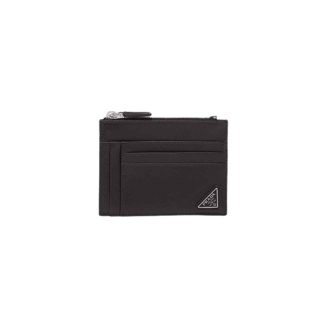 Prada Saffiano Leather Card Holder Black
