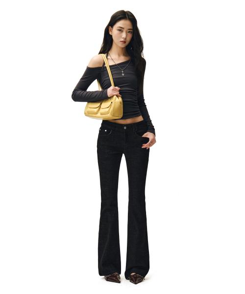 Signature Slim Low Rise Flared Jeans DCWPT006BLACK