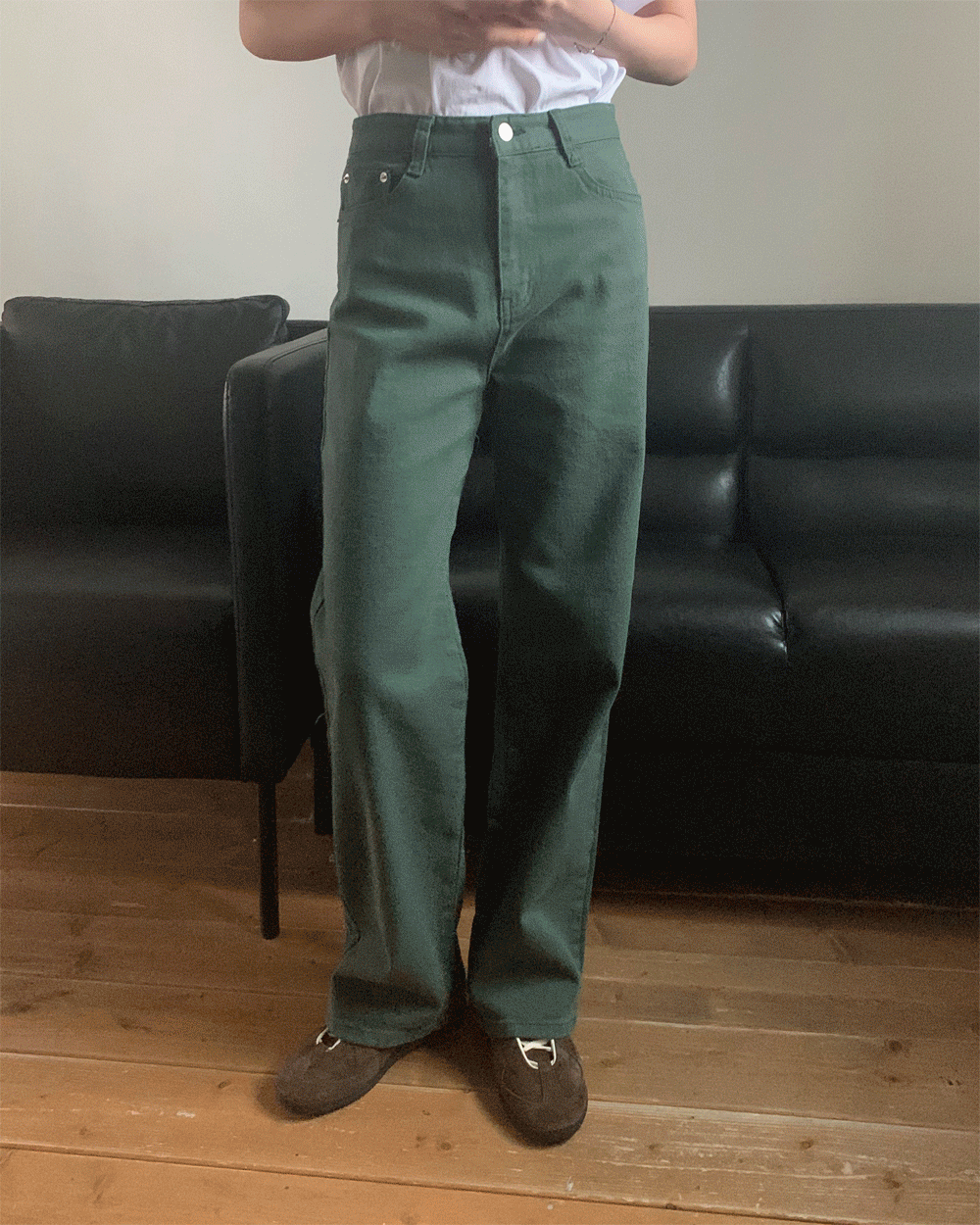 포니 컬러코튼일자팬츠pt
