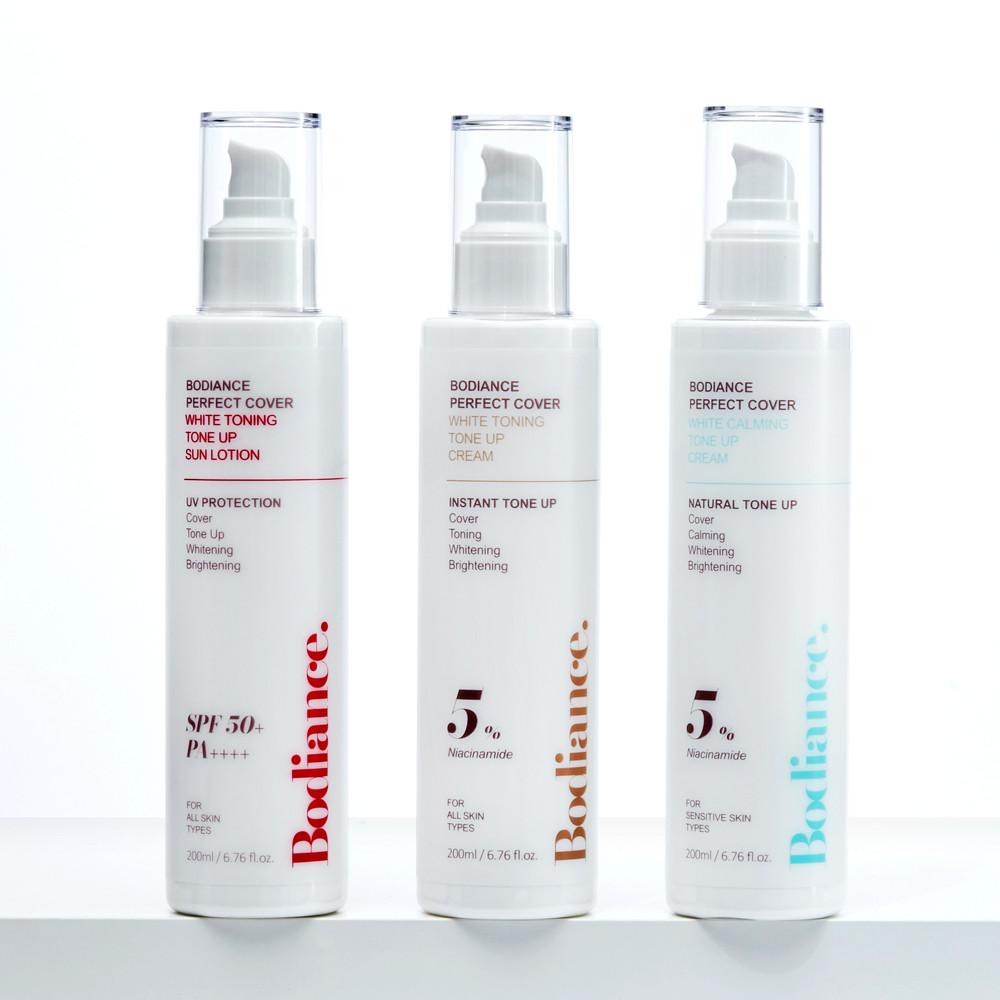 바디언스 퍼펙트 커버 화이트 토닝 카밍 톤업 크림 무색소 내추럴 톤업 쌩얼 화이트닝