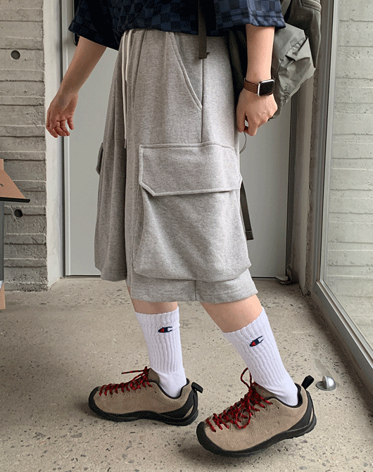 [1천장돌파][unisex] 핑키 버뮤다 카고 트레이닝 팬츠 (4color)