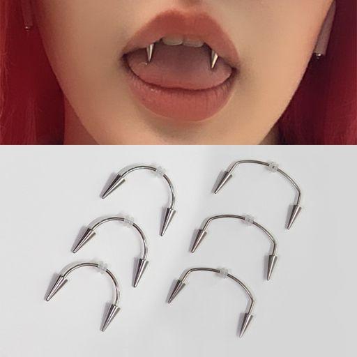 [최저가/인기템] 써지컬 드라큘라 뱀파이어 스마일리 입술 피어싱 P-1068