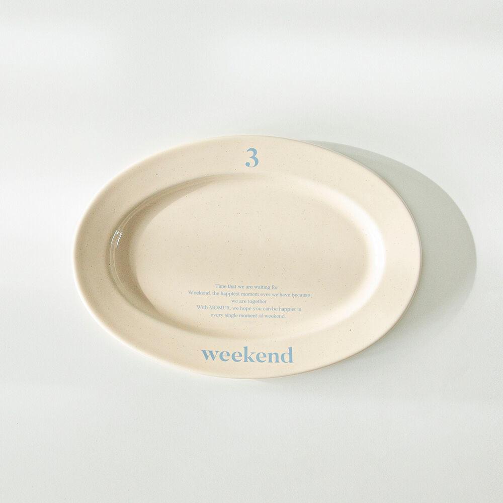 [ momur weekend ] 레터링 오발 플레이트_버터