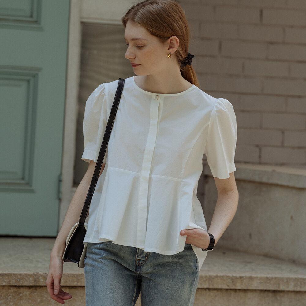 (~19일까지)Pearl point flare blouse[4color]