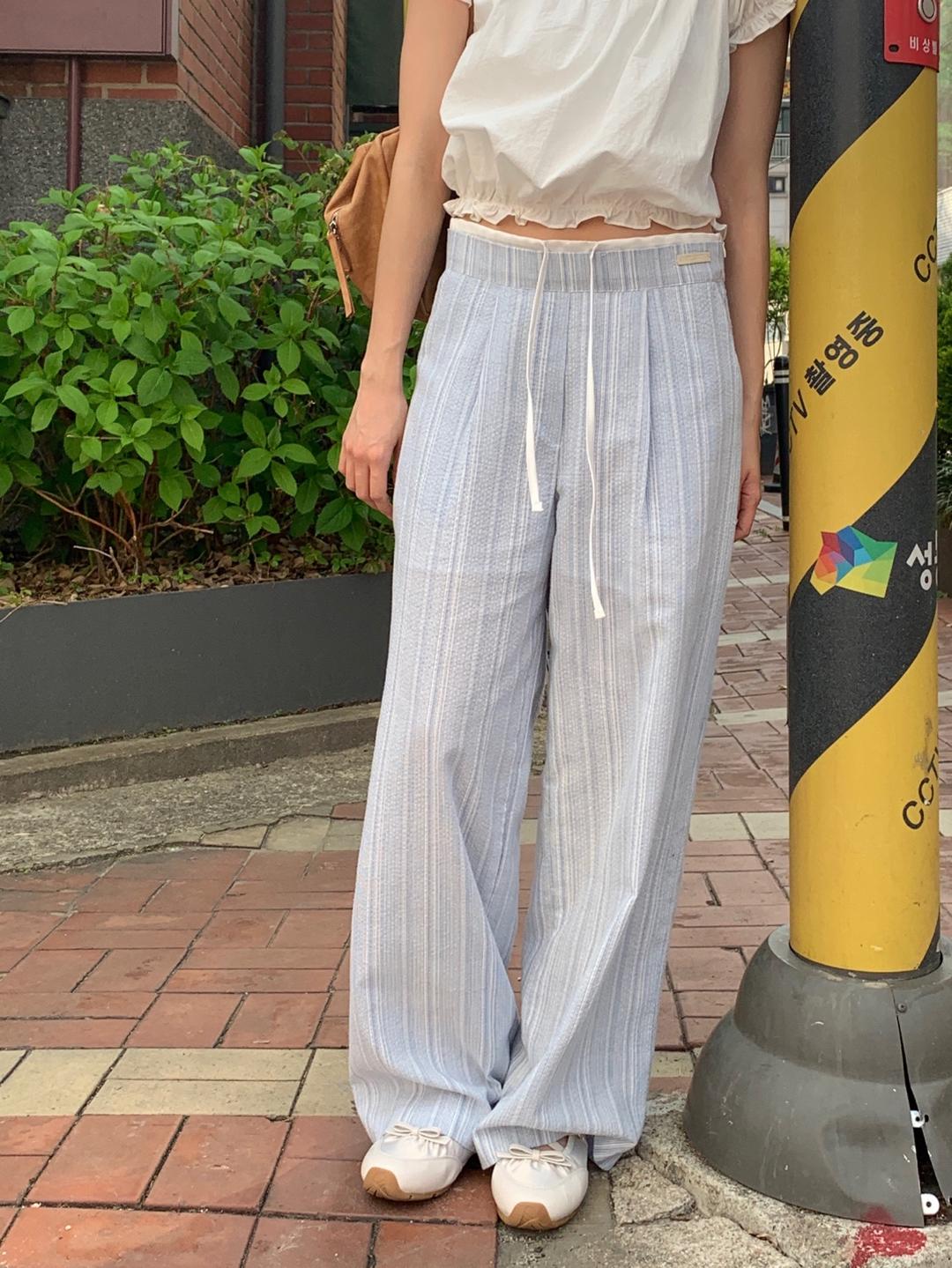 PREFRITT : Coolpis cotton stripe pants [sora]