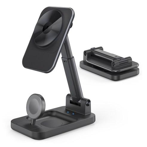 요코코 3in1 맥세이프 호환 휴대용 고속 무선충전 거치대 에어팟 아이폰 애플워치 충전기 YKK-V16 - 충전기 | 쿠팡