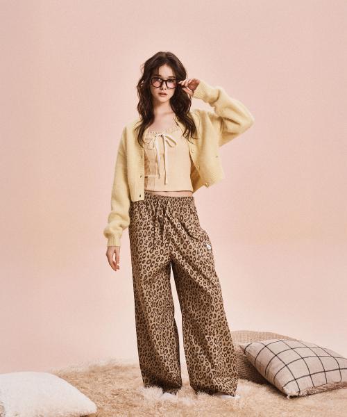 [산리오캐릭터즈] 헬로키티 레오파드 잠옷바지(BROWN)_SPPPG23U07