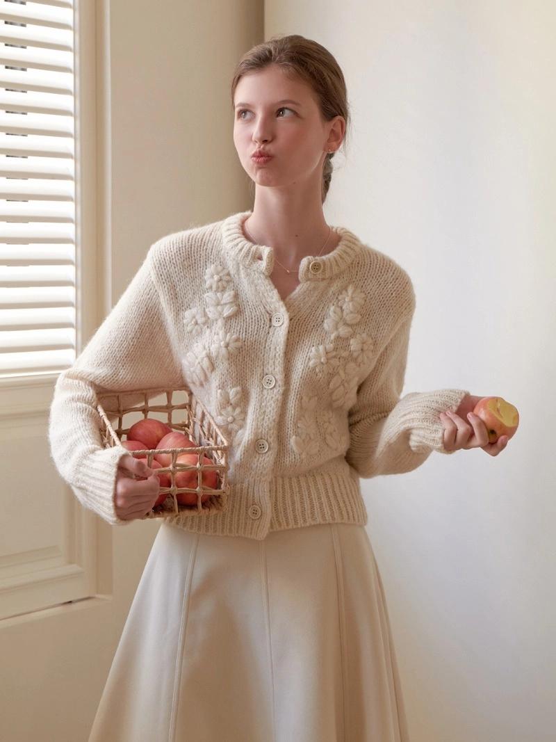 RE_L - Marshmallow knit cardigan (beige)