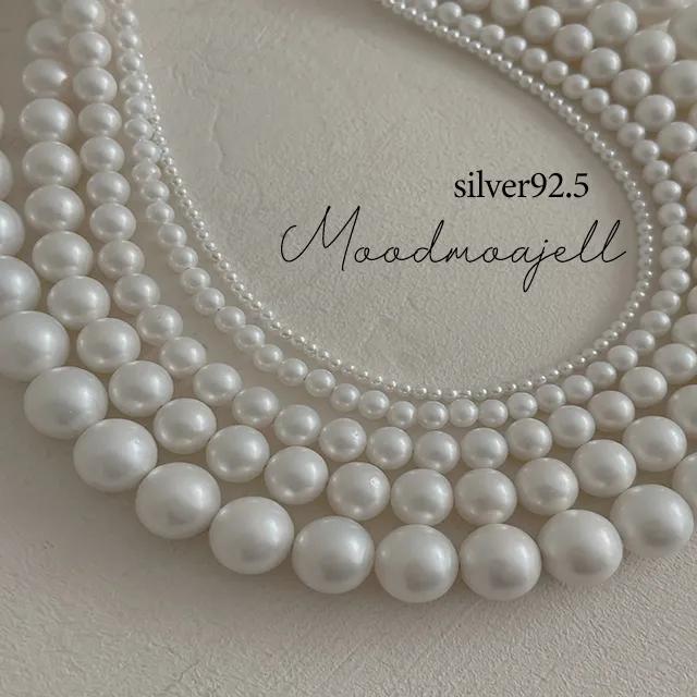 [silver92.5] 제작 핵진주 델리 목걸이 (1color) 은 실버 데일리