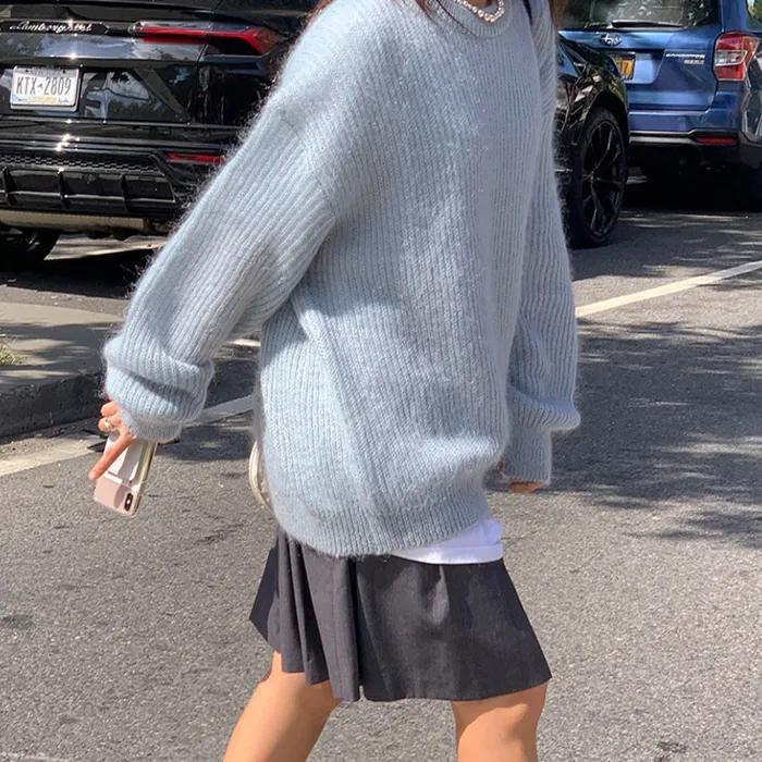a double mohair sweater (baby blue)