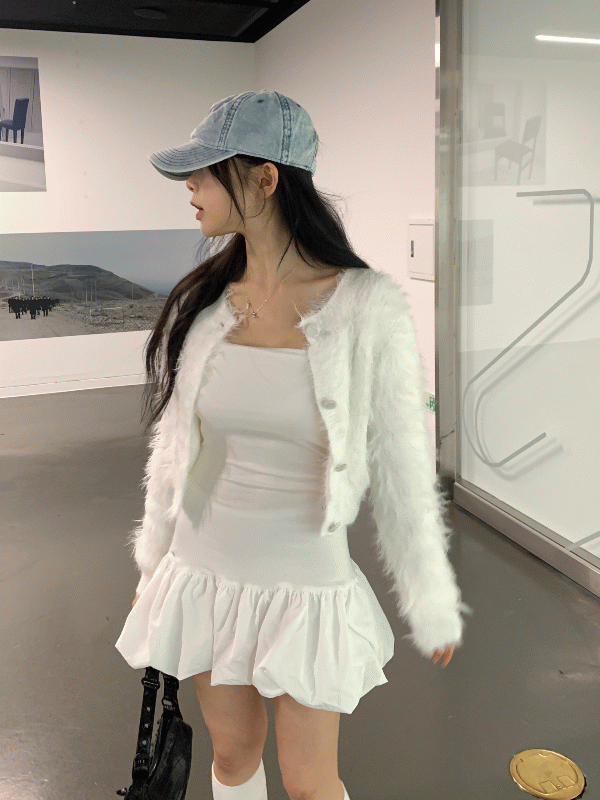 퍼니 벌룬 원피스 탑 (3color)