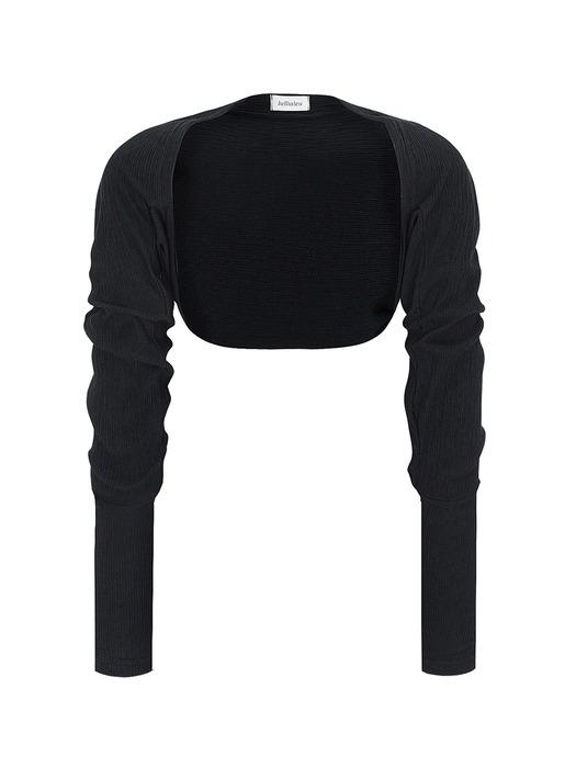 COTTON BASIC BOLERO-BLACK