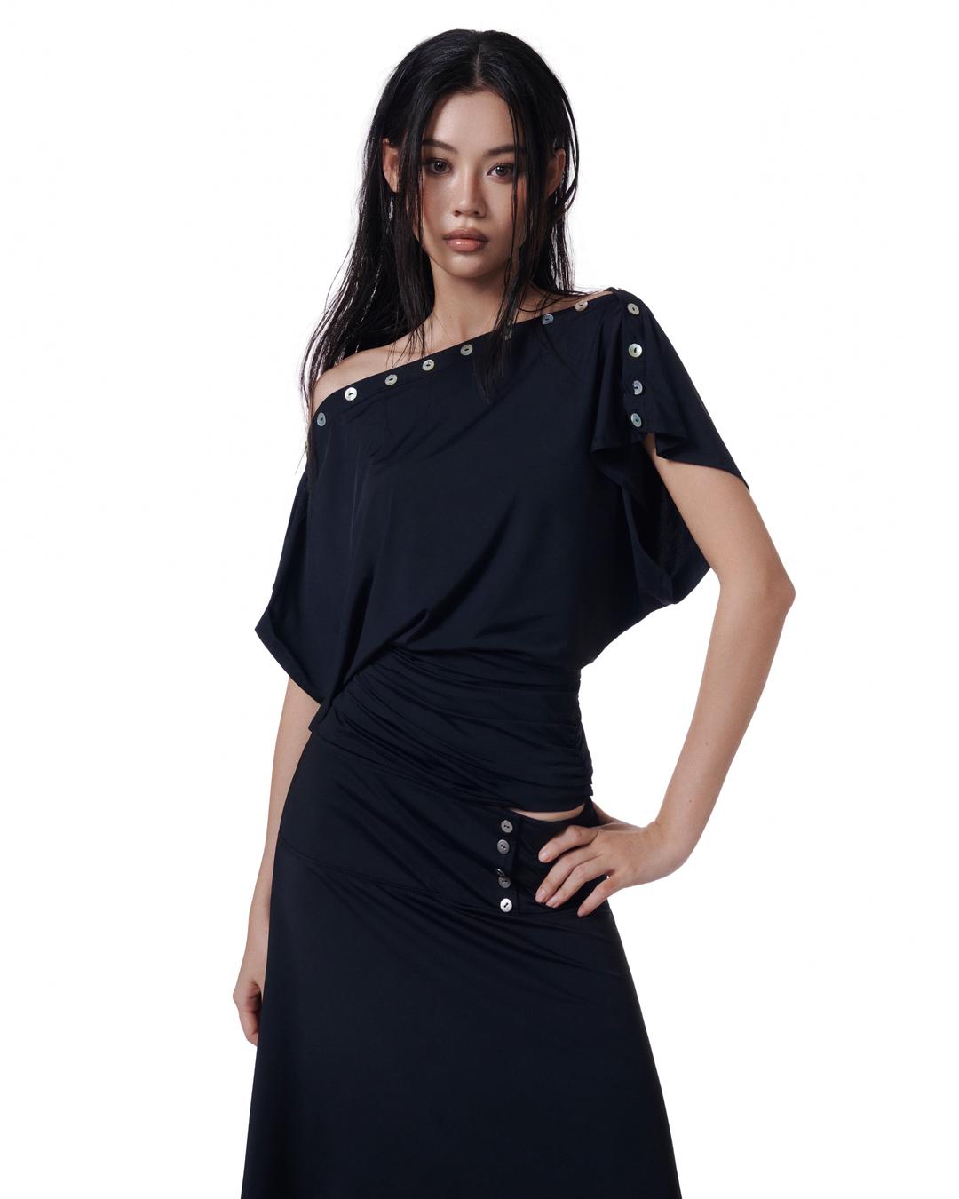 Opal Shell Top (Black) – Plop Apparels