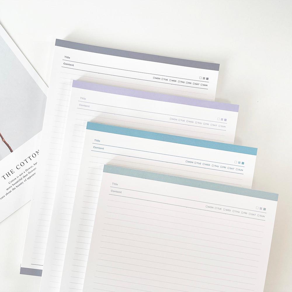 [라인] 심플 B5떡메 라인 대 떡메모지 제본 공시생 공부 필기 메모지 노트 패드