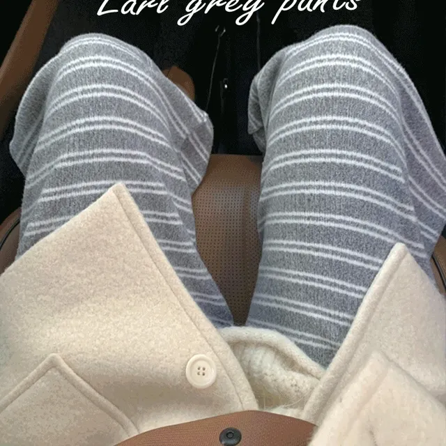 보들보들💗 (2개 묶음 할인) 얼그레이 스트라이프 팬츠