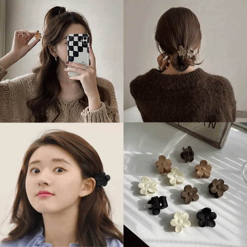 미니핀 단발집게핀 미니집게 반묶음 작은 반머리 긴 꽃 앞
