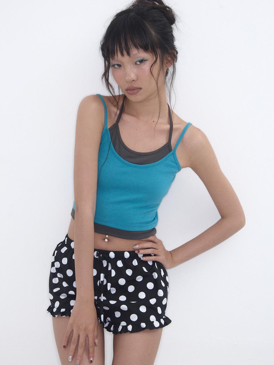 LAYERED HALTER TANK TOP JADE