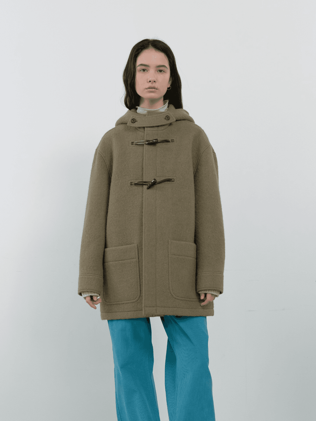 ALPACA HALF DUFFLE COAT_KHAKI