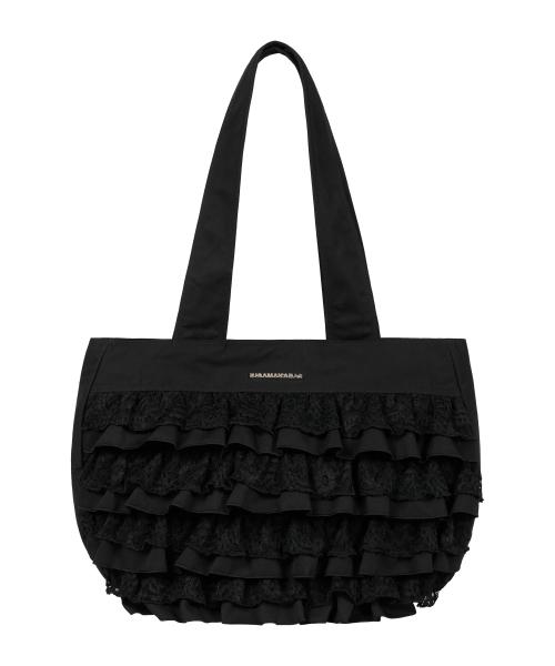Frilled Shopper Bag (Black)