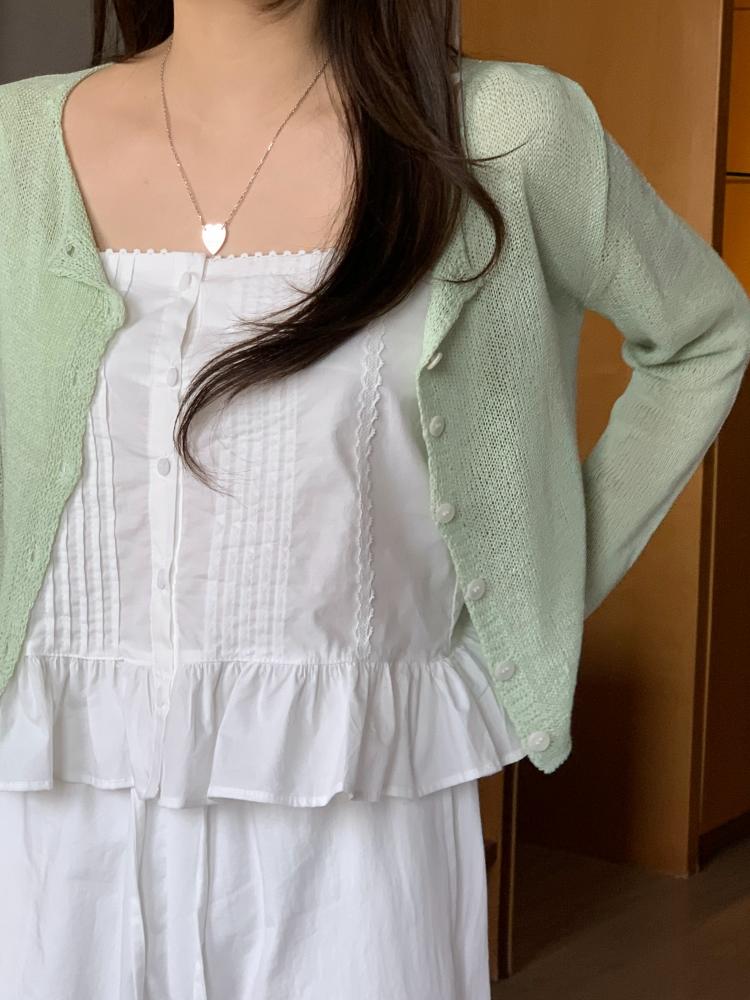 유이르무이 [200장 돌파] miel 미엘 뉴에트 린넨 시스루 루즈핏 니트 가디건 4color