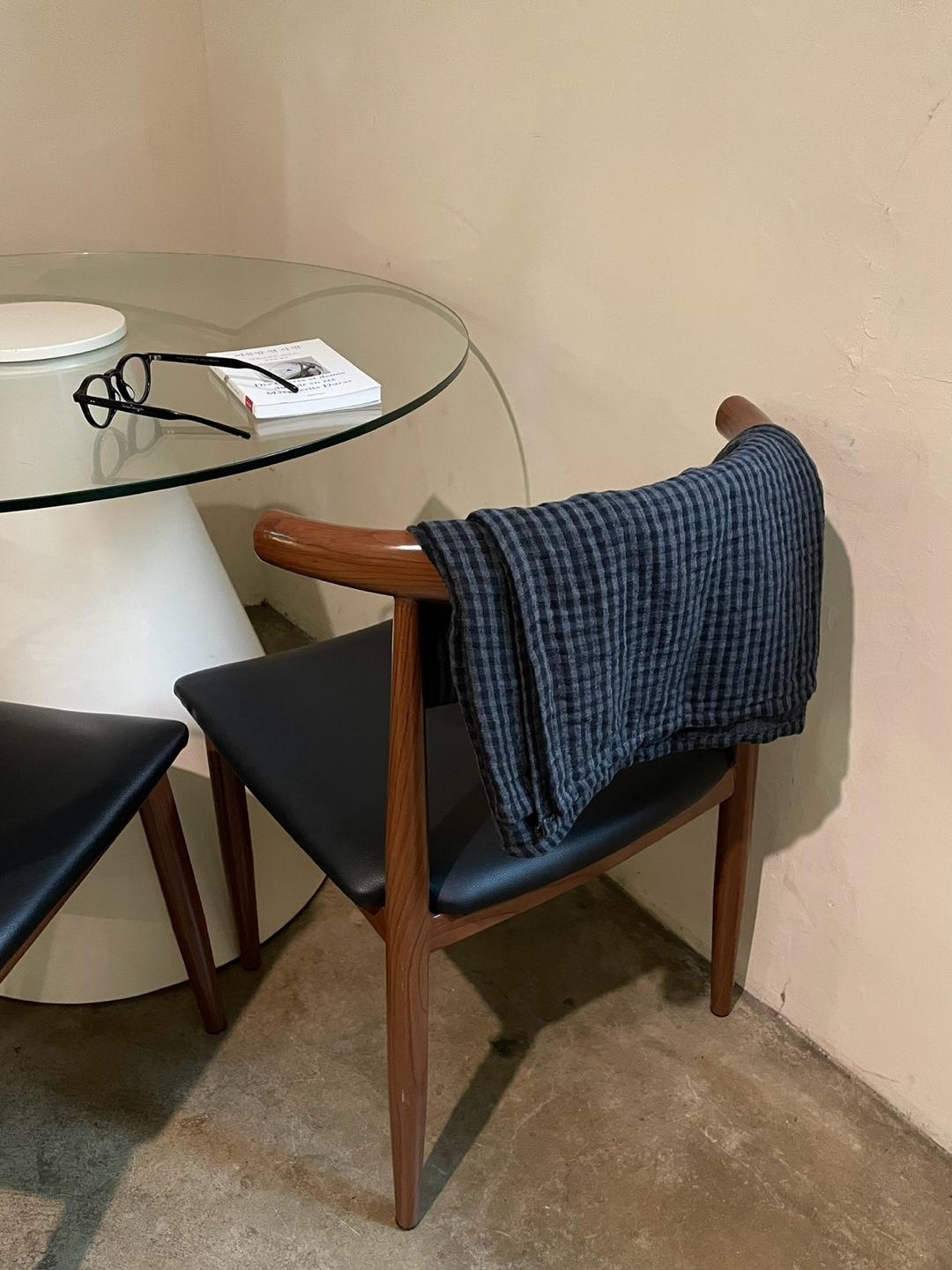 Charcol gingham linen blanket (2size)