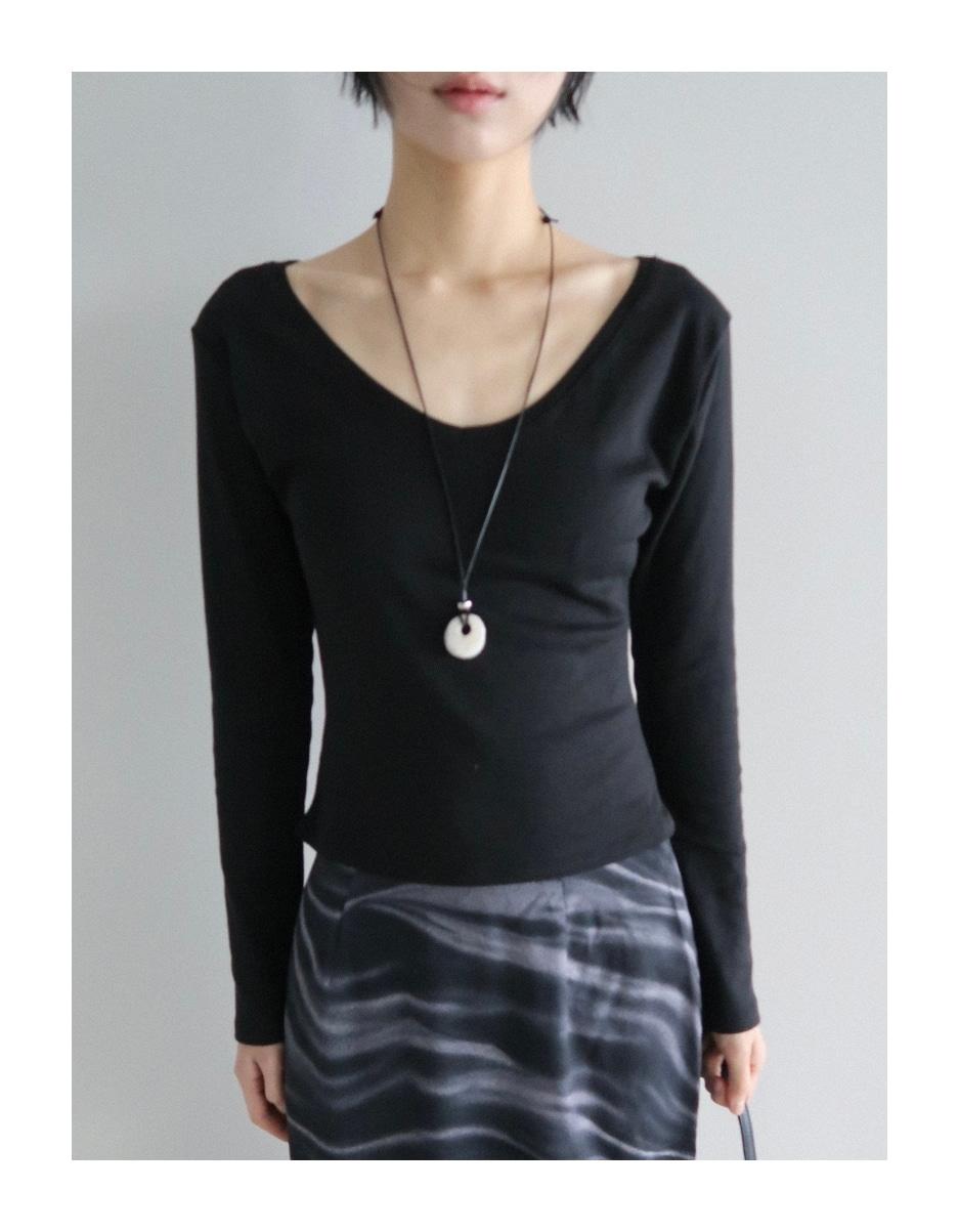 LILY V COTTON TEE 4COLOR