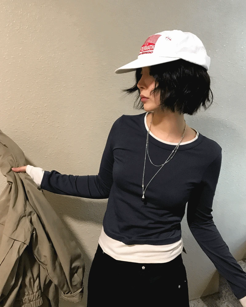 BLOCK LAYERED SLEEVE T