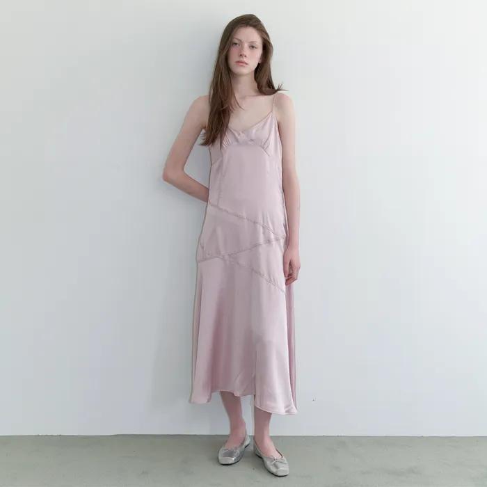 lace line slip dress - indi pink