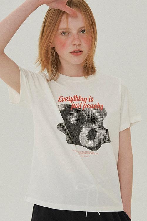 하프톤 피치스 그래픽 티셔츠 [화이트]