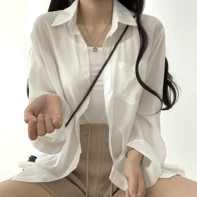 박시핏 여리여리 여름셔츠 시스루 남방