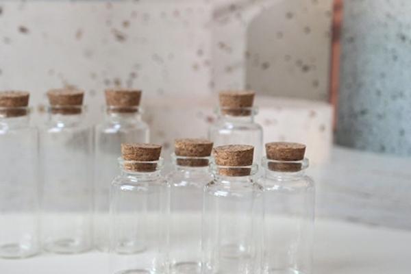 코르크 마개 미니 유리병 6cm 밀봉 유리 공병 용기