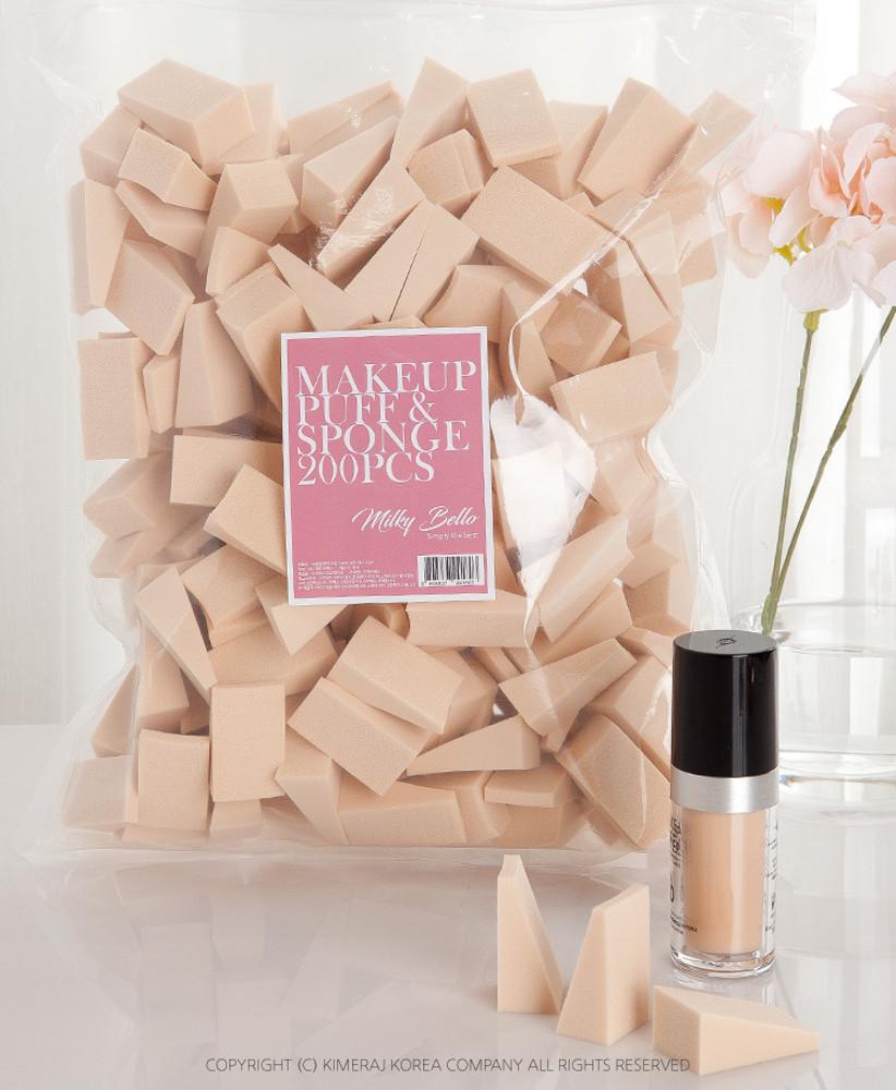 [국내생산] 대용량 메이크업 스펀지 삼각 퍼프 200P