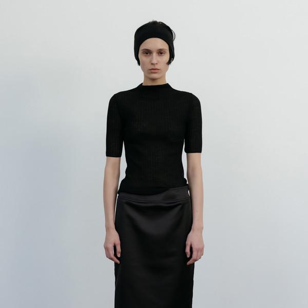 SATIN MIDI H-LINE SKIRT