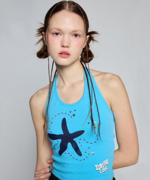 BE STARFISH HALTER NECK TOP(SKY BLUE)