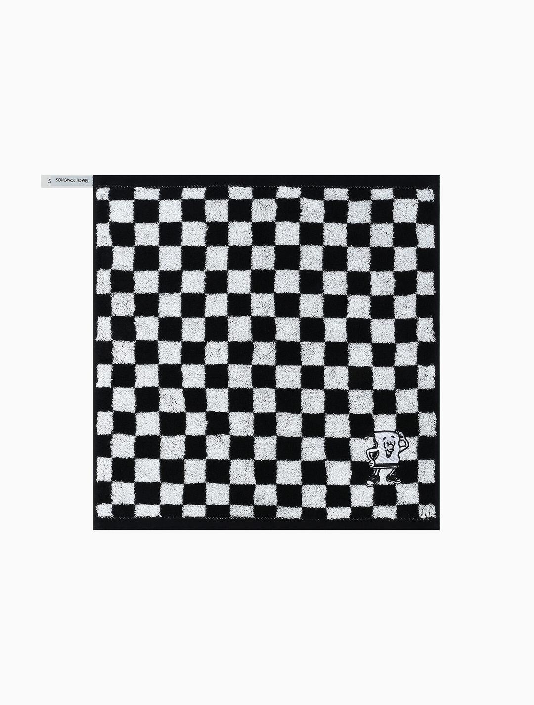 핸드타월 - 체커보드 - 블랙