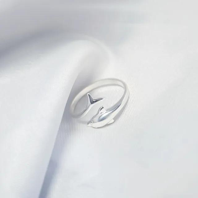 손,잡아줄게 국내 아동 후원 🐬돌고래🐬 은 반지 실버 돌핀 오픈 기부 링 행운 물고기