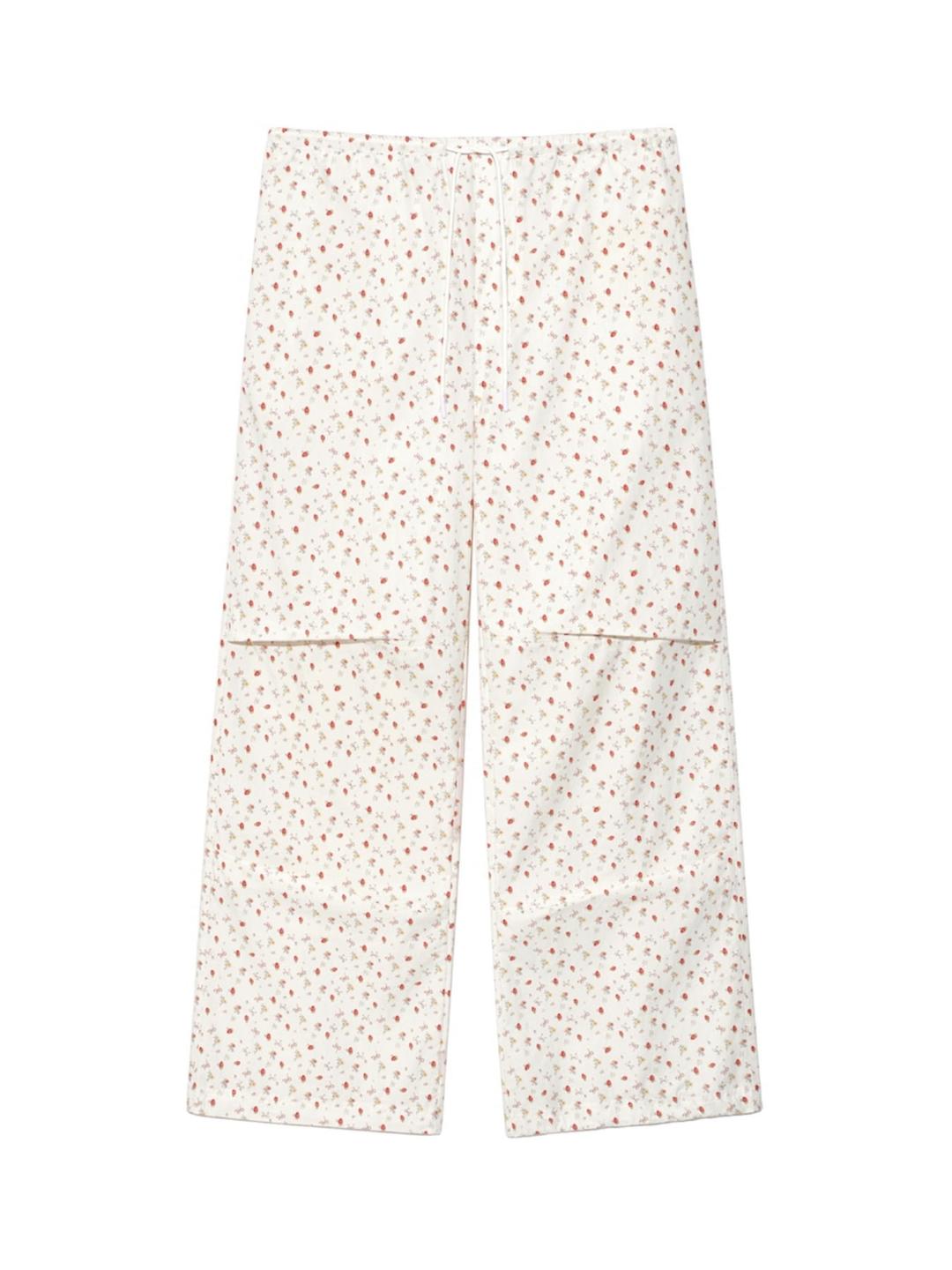 SUMMER TIME PARACHUTE PANTS (STRAWBERRY BOW)