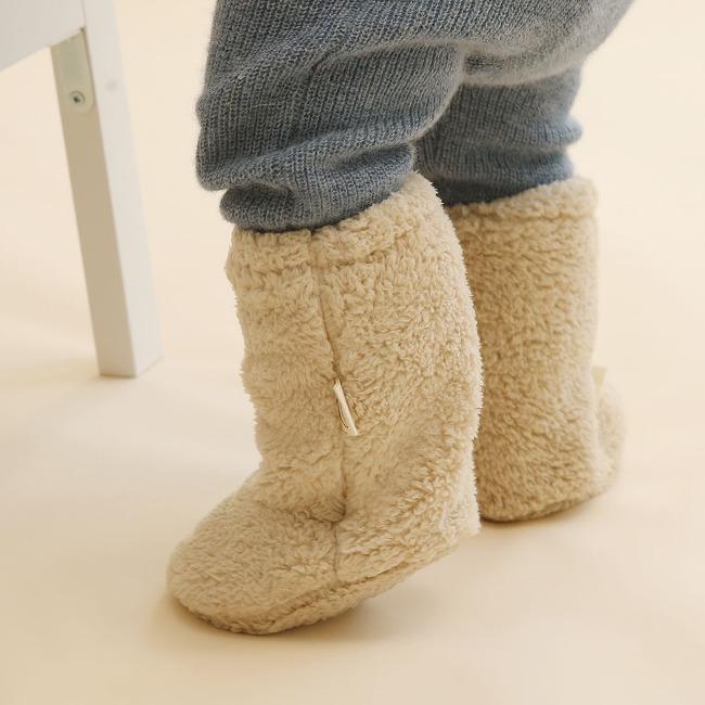따뜻한 겨울 아기 풋워머 양털보아 롱 덧신