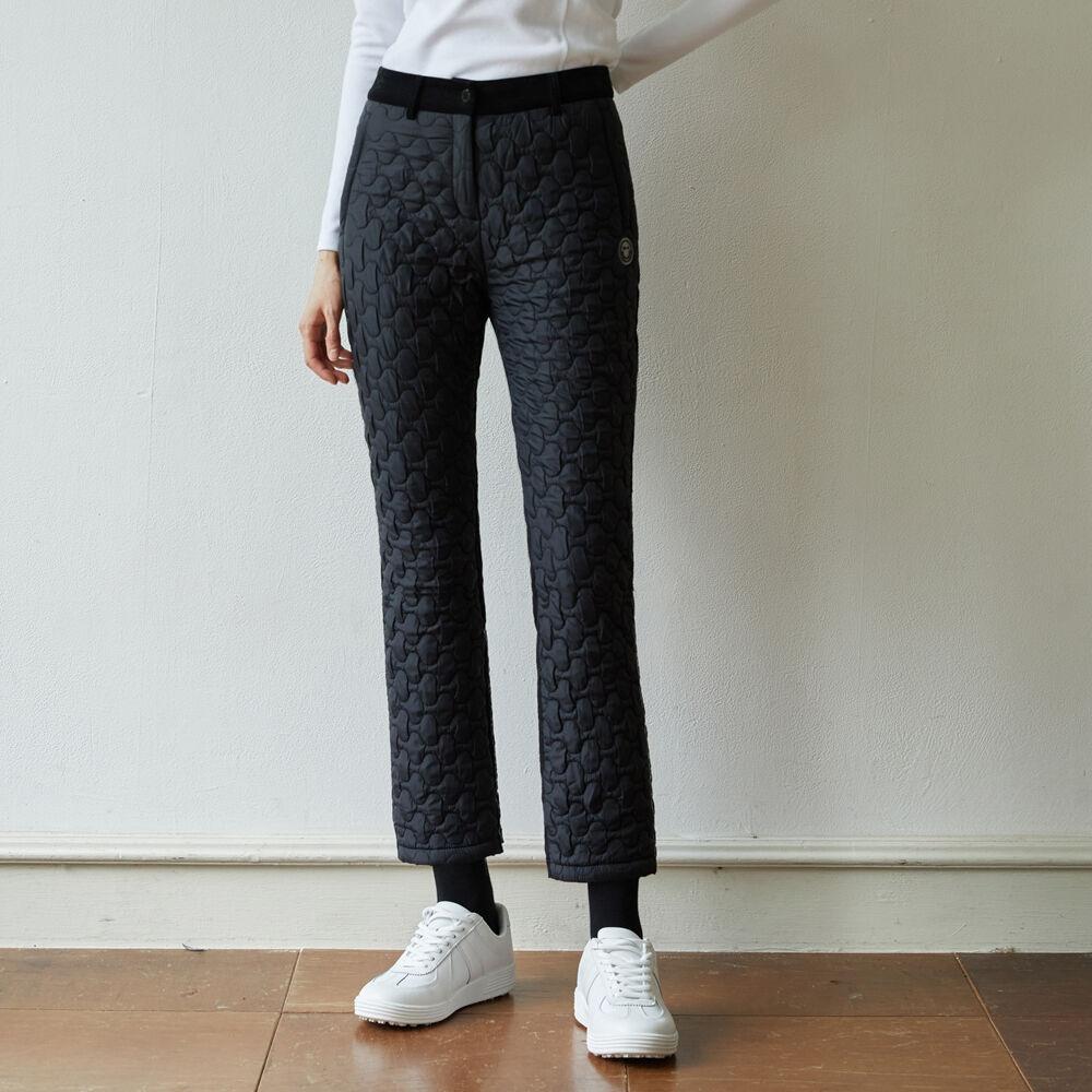 여성 앞뒤 배색 퀼팅 팬츠 HWBWP1313BK