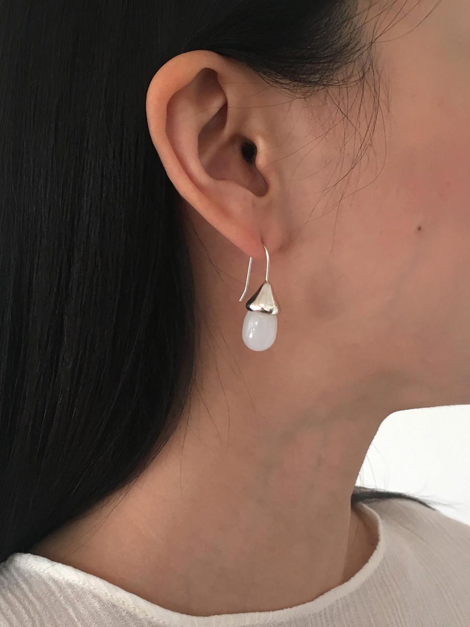 white earring silver