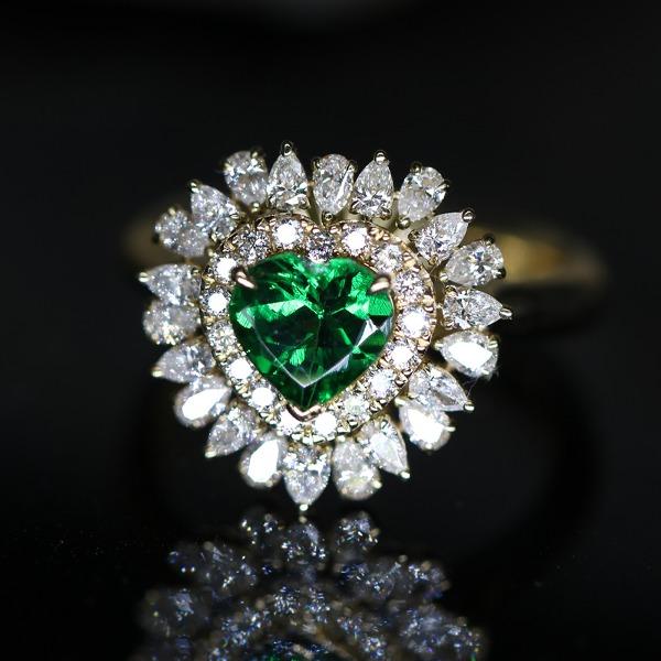 하트컷 차보라이트 다이아몬드 반지 18k