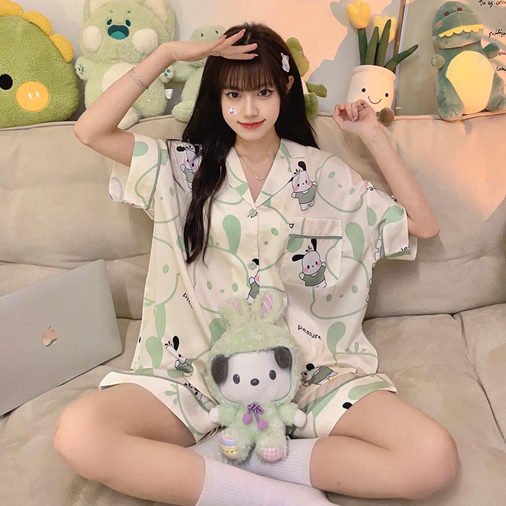 산리오 포차코 오버핏 여름 잠옷 파자마 세트