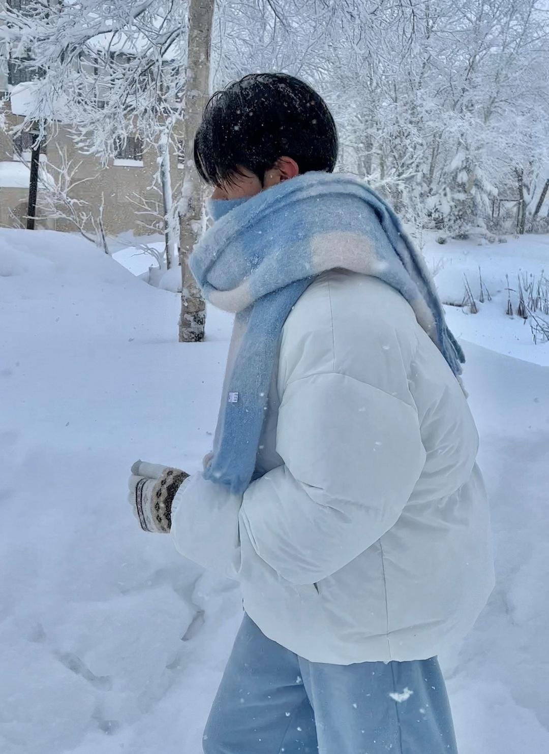 Snowflake long check muffler