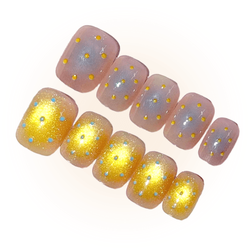 팁스팁스 오렌지블루 탕후루 자석젤 글로우 네일팁 10PCS