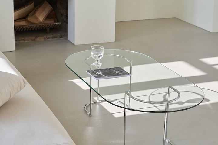 [쿠폰가 41,565원] CLEAR 강화유리 거실테이블/타원형 소파테이블