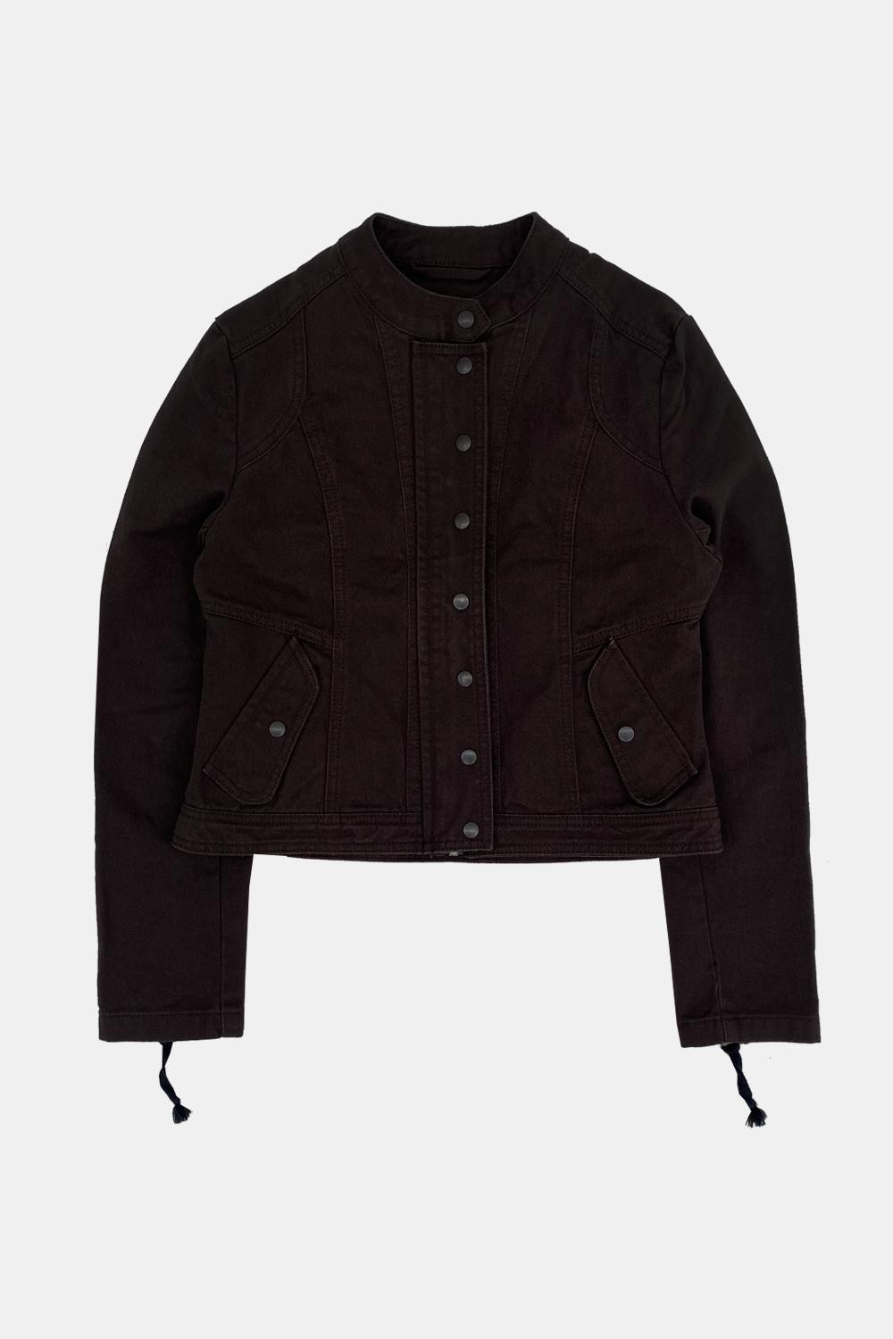 washed biker jacket (brown)