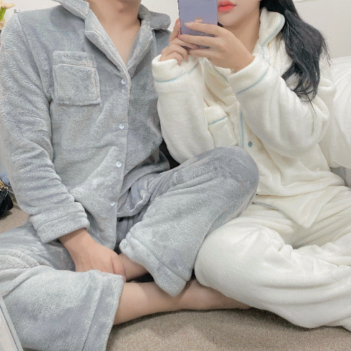 [주문폭주/당일발송] 겨울 포근 구름 수면 커플 잠옷 세트 (무배+커플구매시 1000원 추가할인)